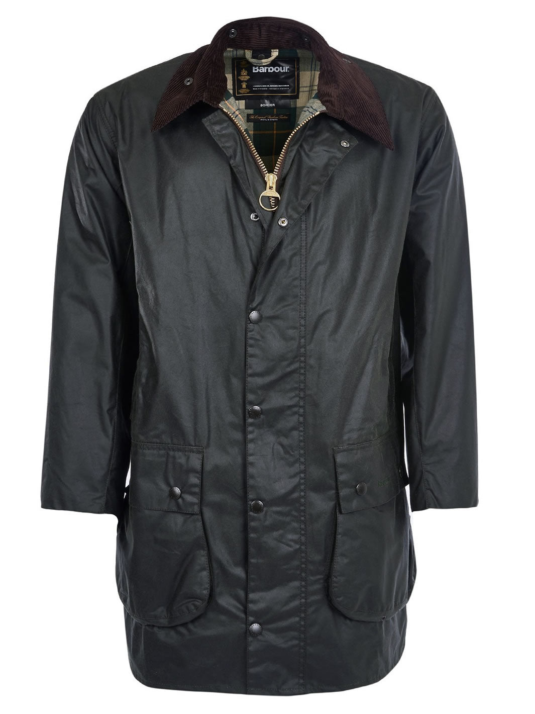 MEN'S BARBOUR BORDER WAXED JACKET - SAGE