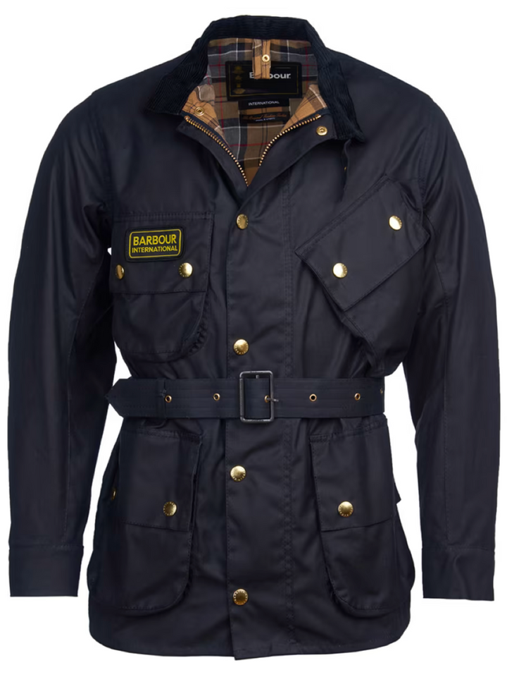 Men s Barbour International Waxed Jacket Royal Male